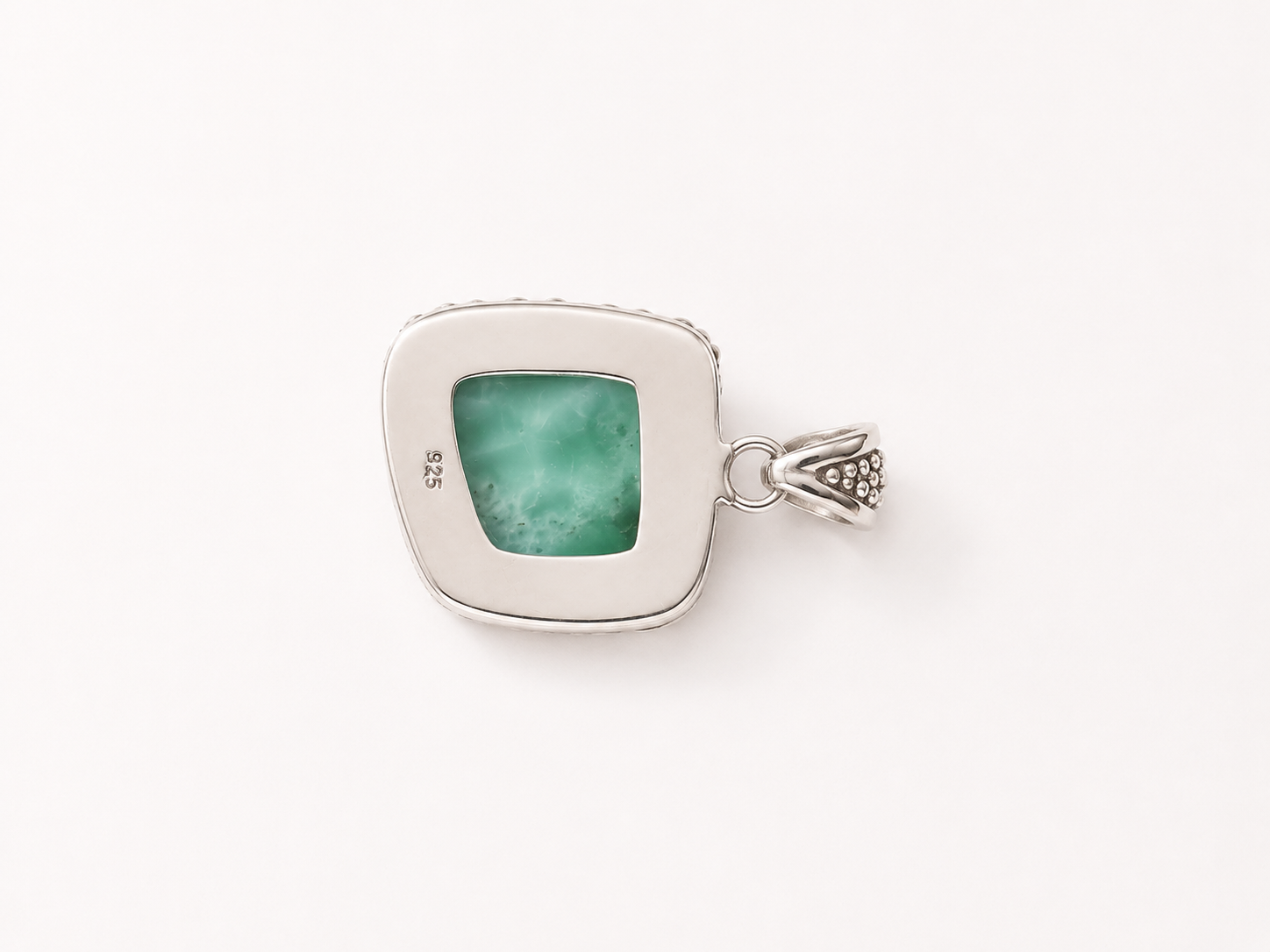 Daphne Larimar Pendant Sterling Silver 925 | Handmade Bali Jewelry | Larimar Gemstone Necklace Pendant | Boho Silver Pendant | Gift for Her - immagine 7