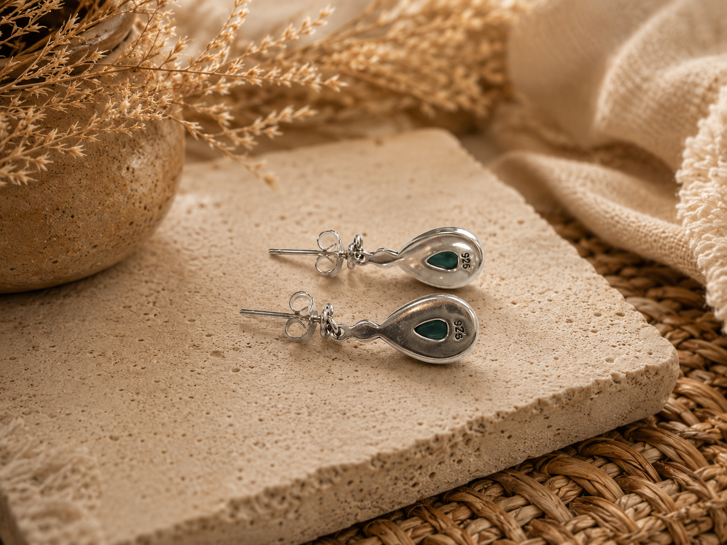 Isidora Larimar Drop Earrings Sterling Silver 925 | Boho Handmade Bali JewelryIsidora | Natural Blue Stone Earrings | Artisan Gift for Her - immagine 4