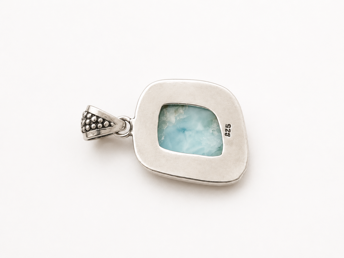 Thalia Larimar Pendant Sterling Silver 925 | Handmade Bali Jewelry | Ocean Blue Gemstone Pendant | Boho Necklace Pendant | Gift for Her - immagine 7