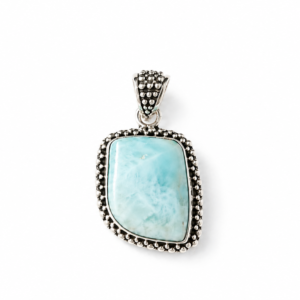 Thalia Larimar Pendant Sterling Silver 925 | Handmade Bali Jewelry | Ocean Blue Gemstone Pendant | Boho Necklace Pendant | Gift for Her