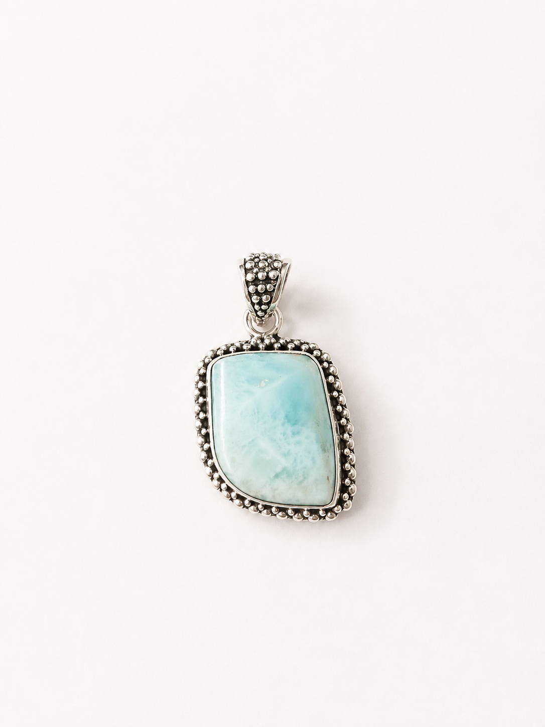 Thalia Larimar Pendant Sterling Silver 925 | Handmade Bali Jewelry | Ocean Blue Gemstone Pendant | Boho Necklace Pendant | Gift for Her - immagine 6