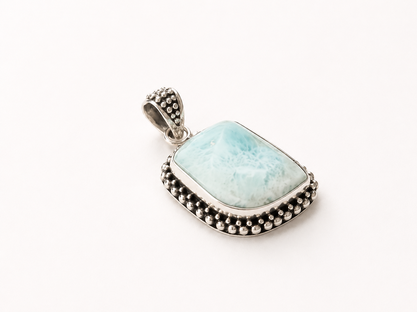 Thalia Larimar Pendant Sterling Silver 925 | Handmade Bali Jewelry | Ocean Blue Gemstone Pendant | Boho Necklace Pendant | Gift for Her - immagine 5