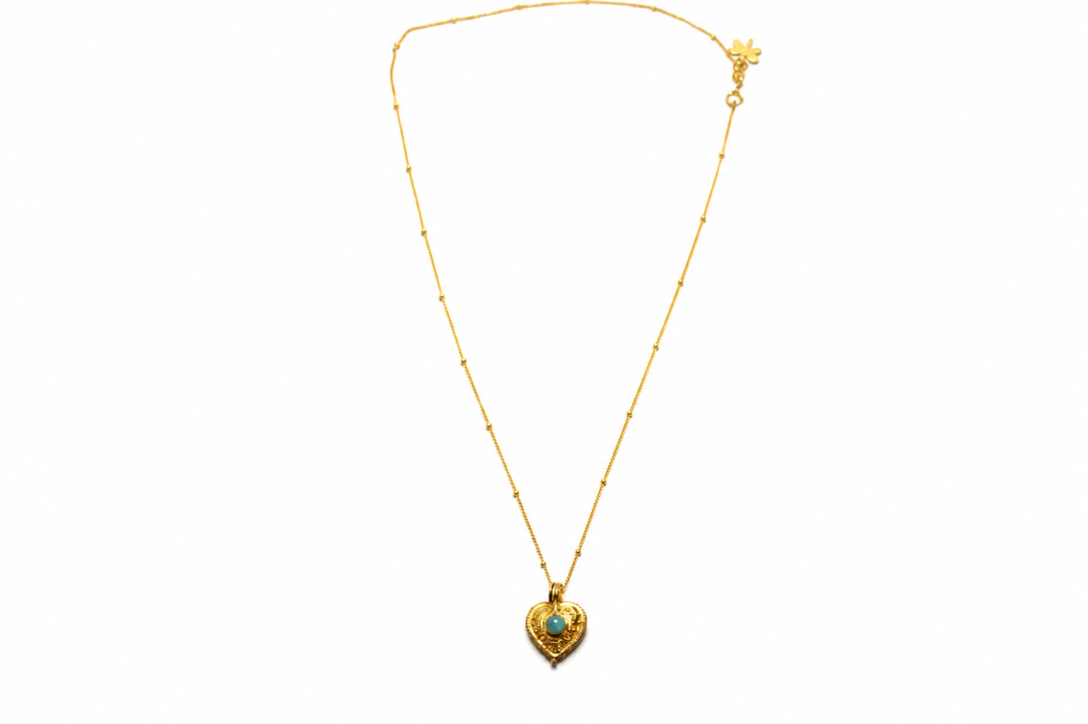 Heart Secret Locket Necklace with Larimar | 18K Gold Plated Sterling Silver Keepsake Pendant | Vintage Inspired Hidden Compartment Necklace - immagine 2