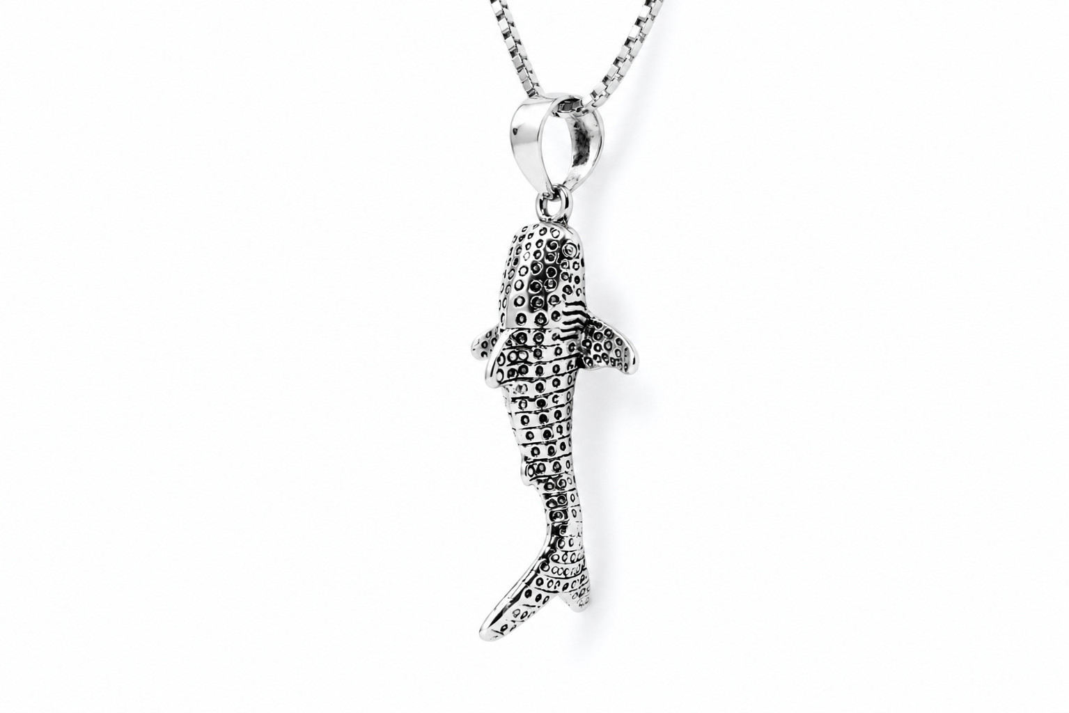 Whale Shark Necklace in Sterling Silver 925 | Ocean Animal Pendant | Handmade Minimal Marine Jewelry | Gift for Ocean Lovers