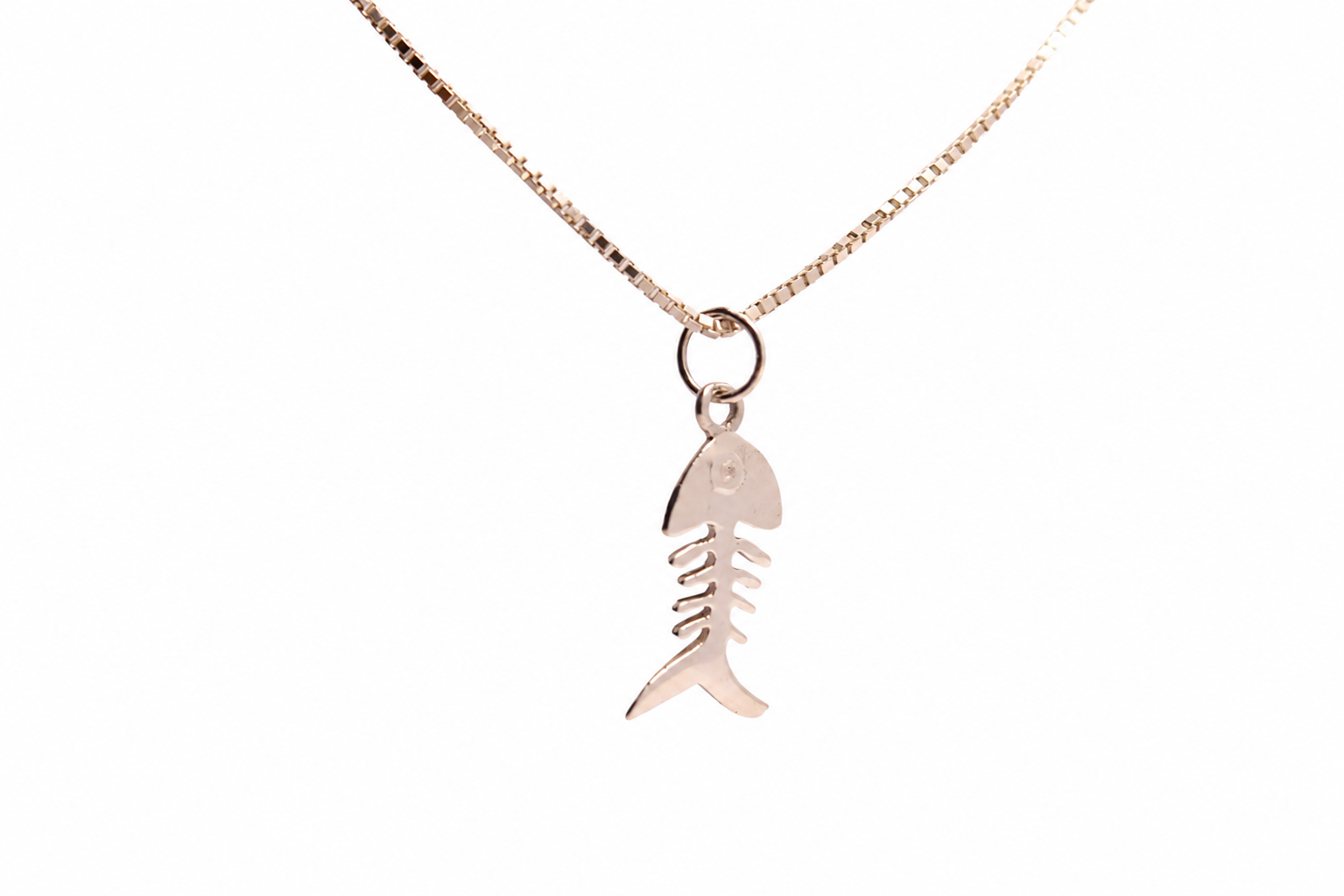 Fish Bone Necklace in Sterling Silver 925 | Fish Skeleton Pendant | Handmade Ocean Jewelry | Minimal Nautical Necklace | Gift for Sea Lovers - immagine 4