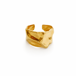 Idia Adjustable Gold Ring | 18K Gold Plated Sterling Silver 925 | Modern Statement Ring | Sculptural Handmade Jewelry