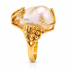 Lunara Ring – Mother of Pearl Statement Ring in Sterling Silver 925 | Handmade Artisan Jewelry | Organic Boho Ring | Gift for Her