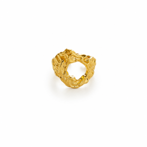 Teti Adjustable Gold Ring | 18K Gold Plated Sterling Silver 925 | Organic Statement Ring | Handmade Sculptural Jewelry