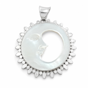 Moon Face Mother of Pearl Pendant