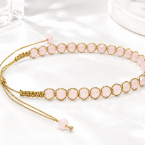 Powder Pink Crystal Adjustable Bracelet