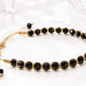 Black Crystal Adjustable Bracelet
