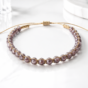 Taupe Crystal Adjustable Bracelet