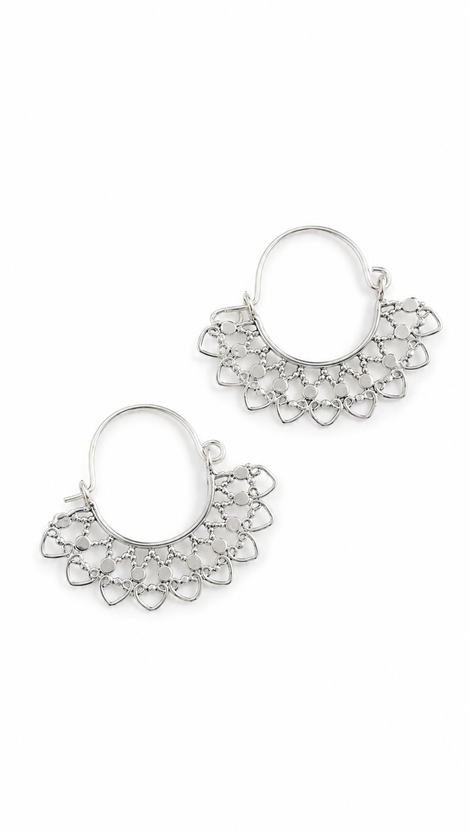 Sterling Silver Mandala Hoop Earrings – Handcrafted Bohemian Earrings - immagine 3