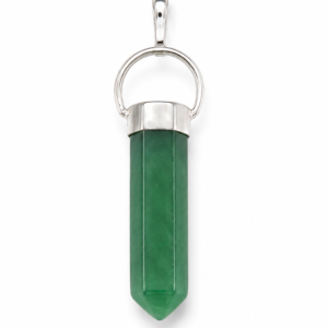 Green Aventurine Crystal Point Pendant – Sterling Silver