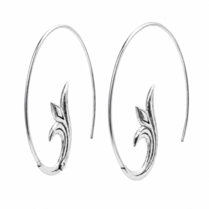 Sterling Silver Botanical Hoop Earrings – Handcrafted Nature-Inspired Earrings