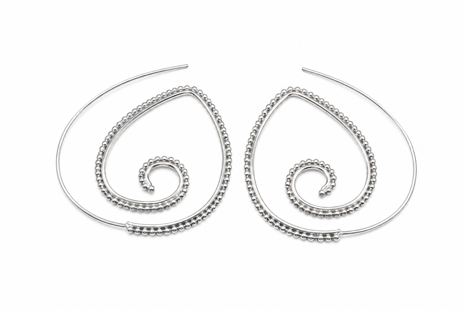 Sterling Silver Spiral Hoop Earrings – Handcrafted Statement Earrings - immagine 2