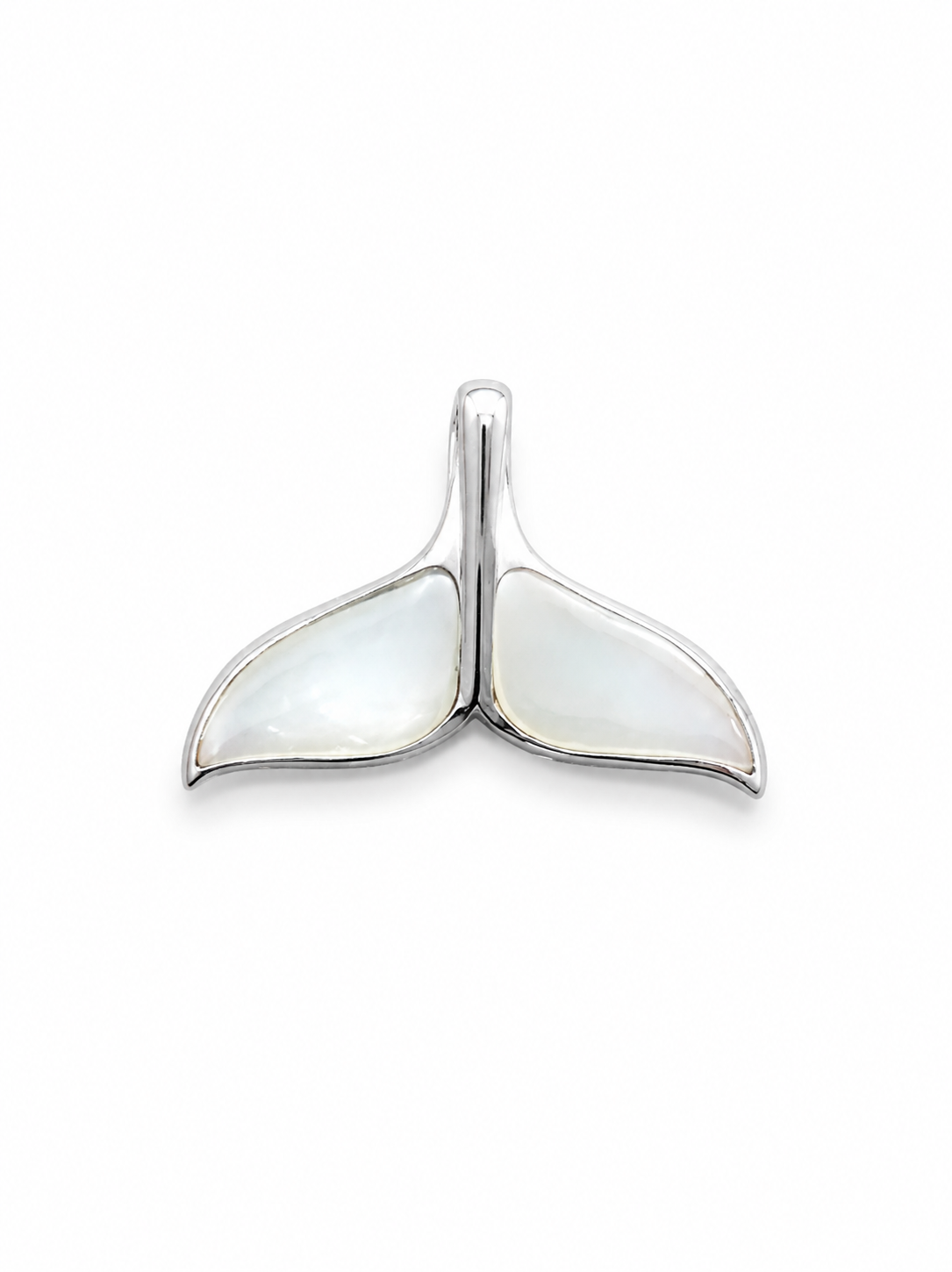 Mother of Pearl Whale Tail Pendant – 925 Sterling Silver Ocean Jewelry - immagine 2