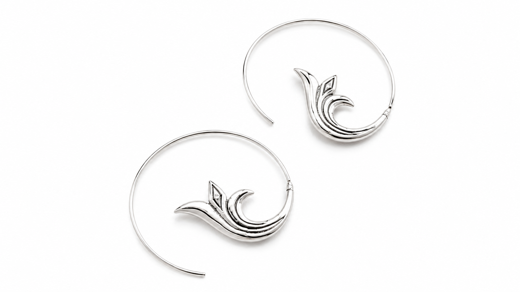 Sterling Silver Botanical Hoop Earrings – Handcrafted Nature-Inspired Earrings - immagine 10