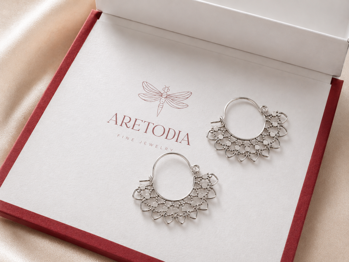 Sterling Silver Mandala Hoop Earrings – Handcrafted Bohemian Earrings - immagine 4