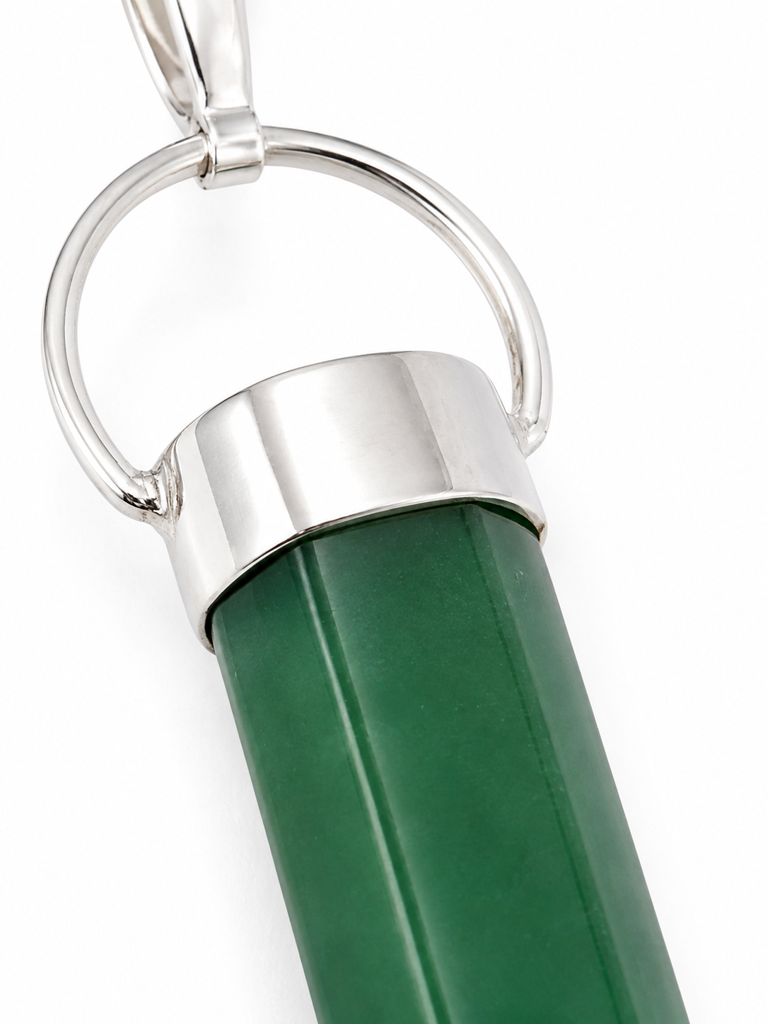 Green Aventurine Crystal Point Pendant – Sterling Silver - immagine 3