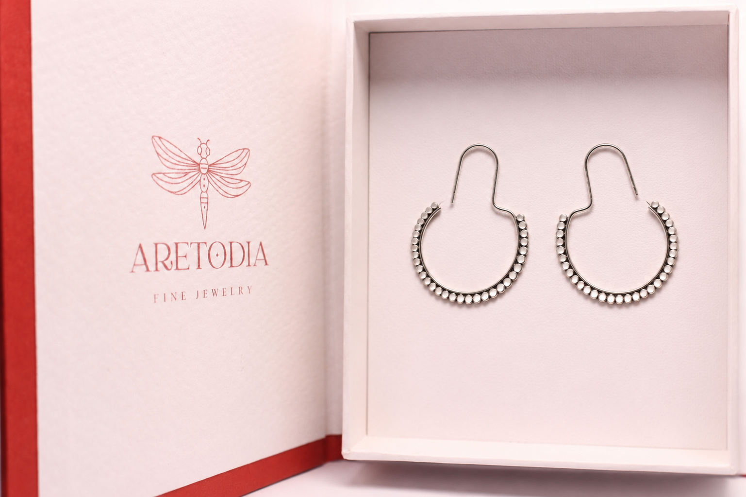 Sterling Silver Beaded Hoop Earrings – Handcrafted 925 Silver Earrings - immagine 3