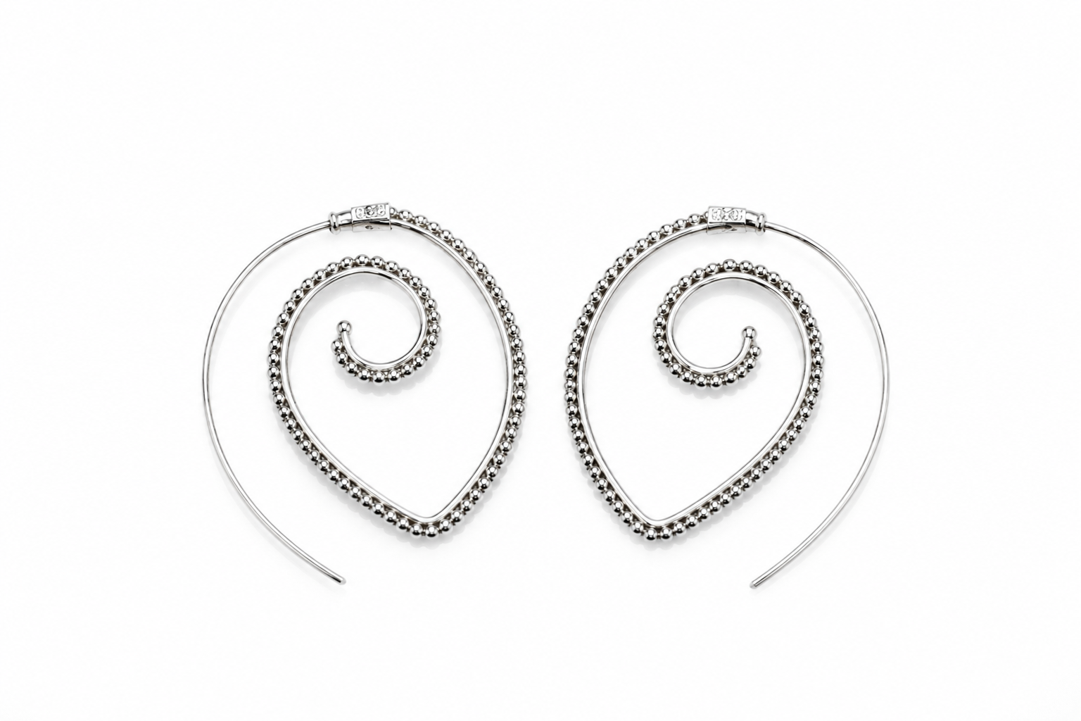 Sterling Silver Spiral Hoop Earrings – Handcrafted Statement Earrings - immagine 3