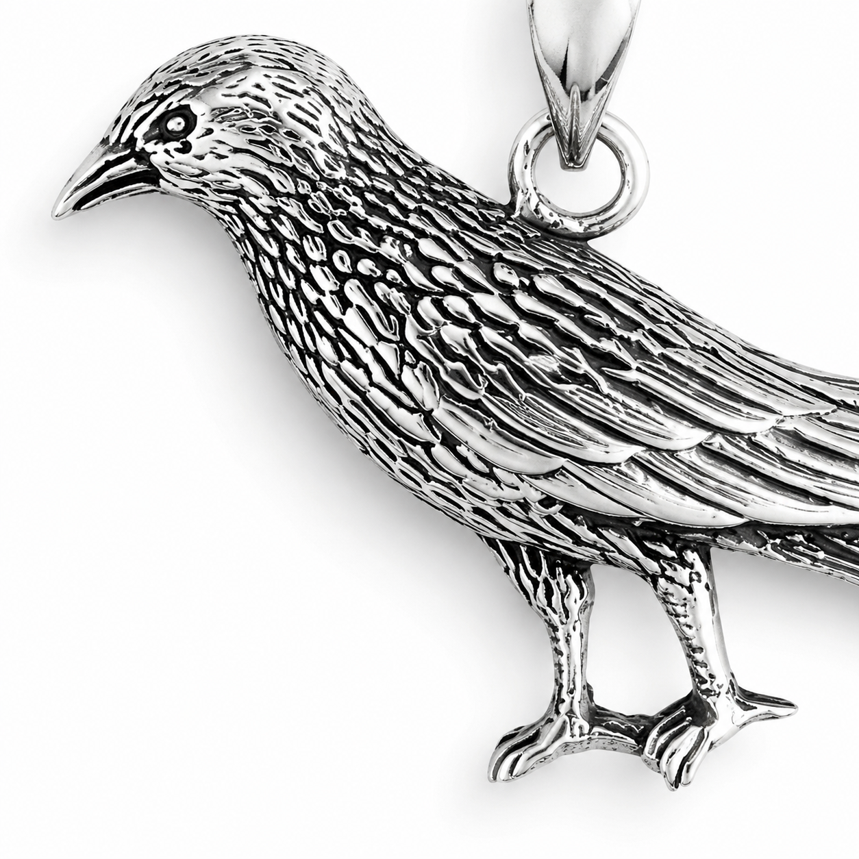 Sterling Silver Bird Pendant – Handcrafted Nature-Inspired Jewelry - immagine 2