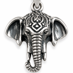 Sterling Silver Elephant Head Pendant – Wisdom, Strength & Good Fortune