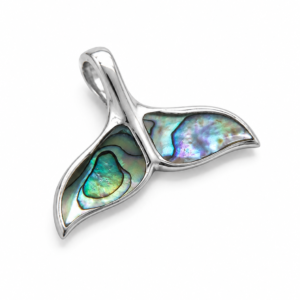 Abalone Whale Tail Pendant | 925 Sterling Silver Jewelry