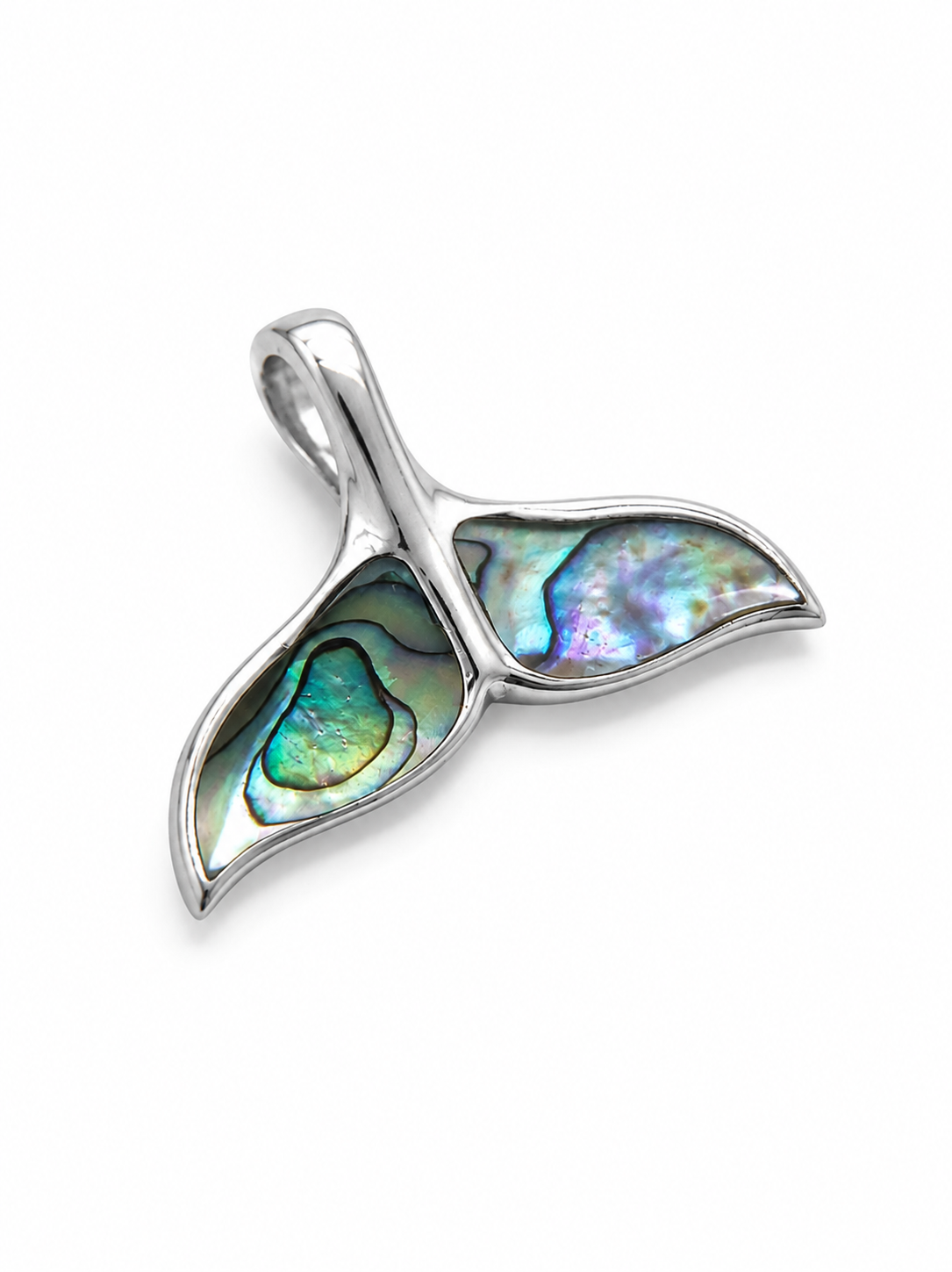 Abalone Whale Tail Pendant | 925 Sterling Silver Jewelry