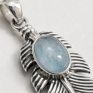 Sterling Silver Feather Pendant with Moonstone – Intuition & New Beginnings