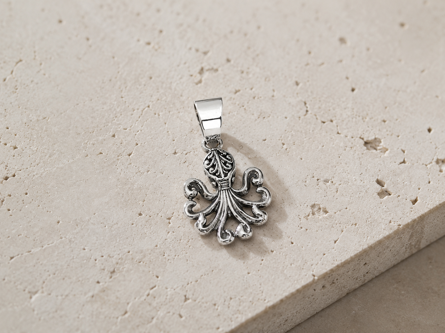 Octopus Pendant – 925 Sterling Silver Artisan Ocean Jewelry - immagine 4