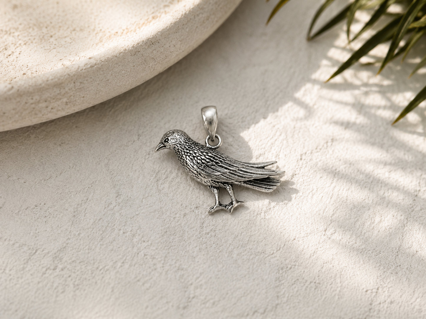 Sterling Silver Bird Pendant – Handcrafted Nature-Inspired Jewelry - immagine 3