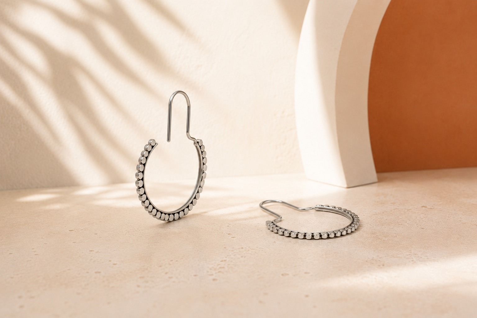 Sterling Silver Beaded Hoop Earrings – Handcrafted 925 Silver Earrings - immagine 5