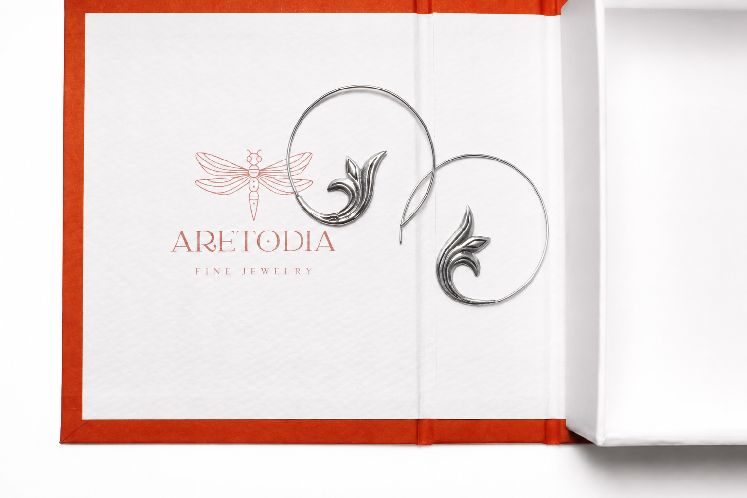 Sterling Silver Botanical Hoop Earrings – Handcrafted Nature-Inspired Earrings - immagine 5