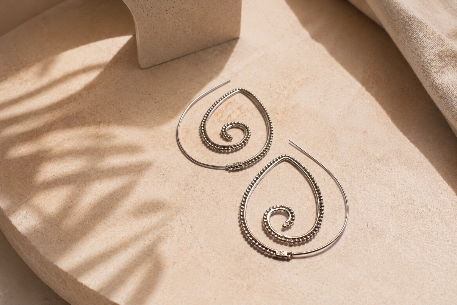 Sterling Silver Spiral Hoop Earrings – Handcrafted Statement Earrings - immagine 5