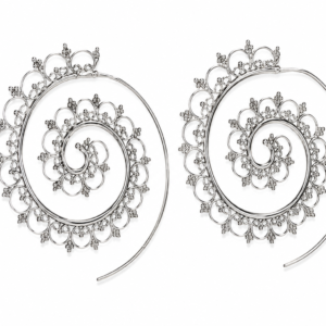 Sterling Silver Ornamental Spiral Earrings – Handcrafted 925 Silver