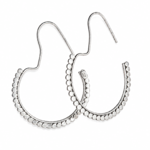 Sterling Silver Beaded Hoop Earrings – Handcrafted 925 Silver Earrings