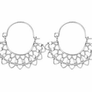 Sterling Silver Mandala Hoop Earrings – Handcrafted Bohemian Earrings