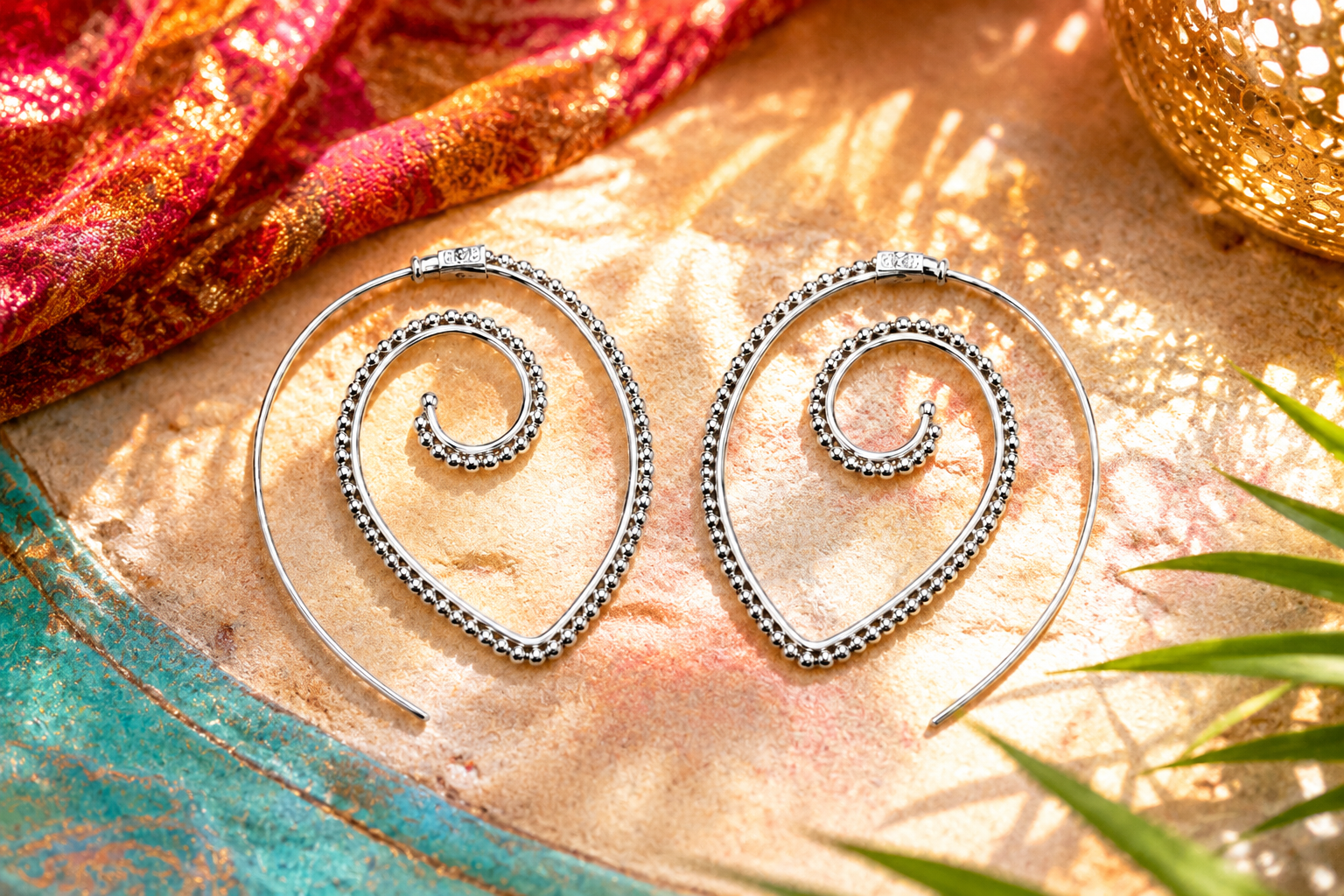 Sterling Silver Spiral Hoop Earrings – Handcrafted Statement Earrings - immagine 8