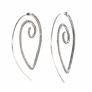 Sterling Silver Spiral Hoop Earrings – Handcrafted Statement Earrings