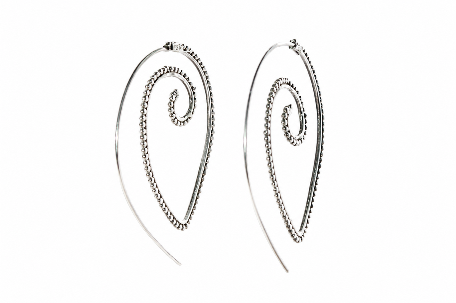 Sterling Silver Spiral Hoop Earrings – Handcrafted Statement Earrings